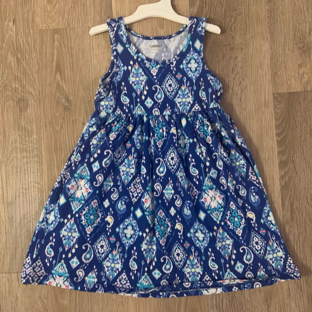 Gymboree Girl's Size 18-24 Months Navy & Aqua Printed Casual Comfy Sundress